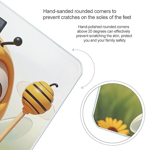 Honey Bee Smart Scale for Body Weight Accurate Bathroom Scale with LED Display Digital Weight Scales Weighing Machine High Precision Scales for Bath Home