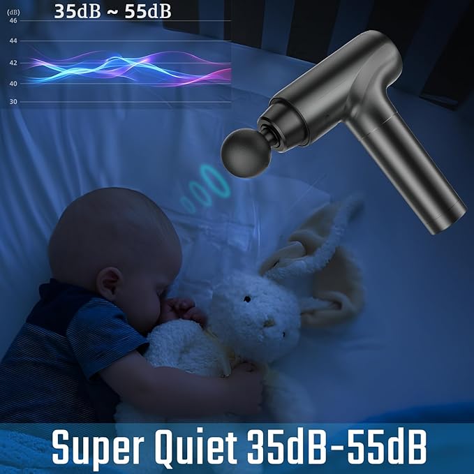 cotsoco Massage Gun with Heat Head Muscle Massage Gun Deep Tissue Back Massager for Pain Relief 20 Speeds Handheld Electric Massager Tool with Silent Brushless Motor Gym Office Home Travel Use