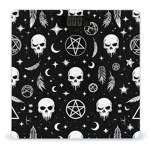 Automatic Switch Digital Bathroom Weighing Scale Smart Scale for Body Weight Goth Raven Crow Skull Moon Star Gothic Witch Magic Spirit Board