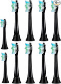 Replacement Toothbrush Heads ONLY Compatible with COULAX U17 U15 C15 H15 and PHYLIAN H15 / PRO U17 ToothburshSensitive Replacement Brush Heads10 Pack BLACK