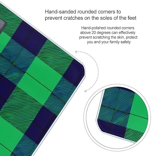 Digital Bathroom Weighing Scale Energy Saving Scale Smart Scale for Body Weight Black Green Scottish Tartan Plaid