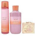 Bath &amp Body Works Fresh Musk Fine Fragrance Mist and Body Wash with a Himalayan Salts Springs Bar Soap