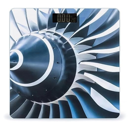 Jet Engine Scale for Body Weight Anti-Slip Sturdy Tempered Glass Weighing Machine Highly Digital Accurate Bright LCD Bathroom Scale for Household Gift