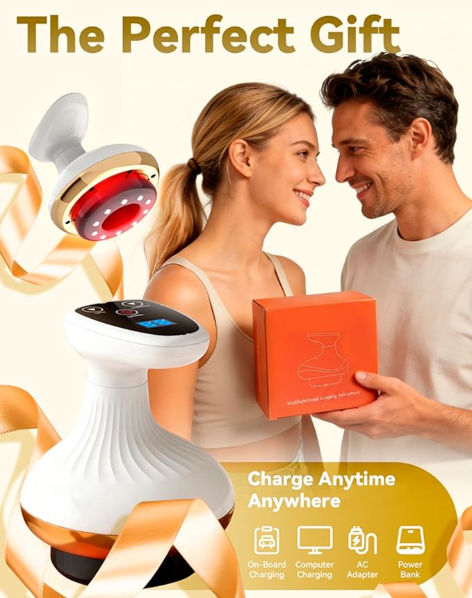 Electric Gua Sha Device for Cellulite Massage Tool 9 Suction Levels &amp Heating Handheld Massager - Negative Pressure Strong SuctionSmart Cupping MassagerDeep MassageFirmer (2 Pcs + 4 Oils)
