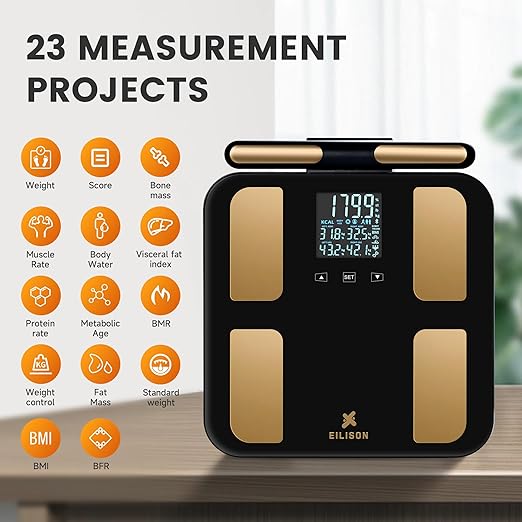 EILISON Highly Advance 2-in-1 Digital &amp Analog Weighing Scale for Body Weight-400lbs 4 High Precison GX Sensor Accurate Thick Tempered Glass Extra Large Display (red) (8 Electrode Black)