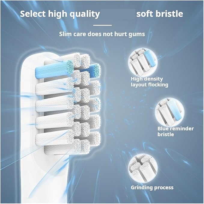 Compatible For Realme N1 N2 Electric Toothbrush Replacement Heads Sonic Smart Brush Heads Soft Bristle Nozzles(8pcs)