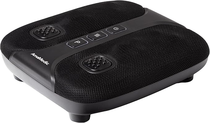 AmaMedic AM-50181 Sonic Vibration Foot Massager 4 Massage Heads Soothing Heat Therapy 3 Massage Modes 3 Shaking Plates