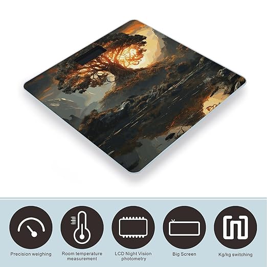 Natural Beauties Scale for Body Weight Anti-Slip Digital Bathroom Scale Sturdy Toughened Glass Weighing Scales High Precision Safe Rounded Corners Smart Scales