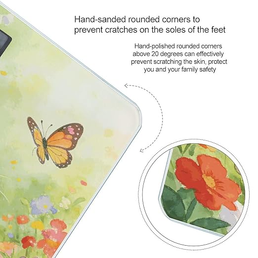 Chasing Butterflies Little Orange Smart Scale for Body Weight Digital Bathroom Scale Toughened Glass Weight Scale with Large LCD Backlight Display High Precision Scales Weighing Machine