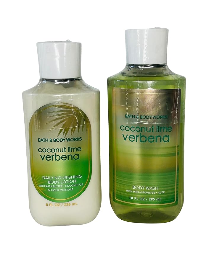 Bath &amp Body Works Coconut Lime Verbena Body Lotion and Body Gel Wash 2 Piece Set