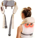 Shoulder Massager Portable Rechargeable 6D Shiatsu Neck and Shoulder Massager with Heat Deep Tissue Back Massager for Pain Relief &amp Relaxation (Cream White)