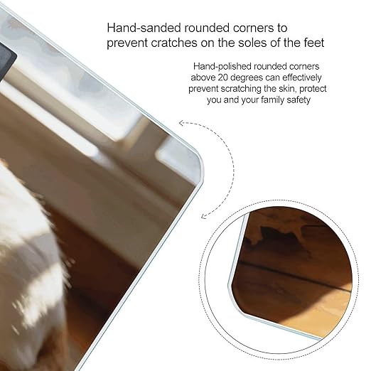 Beige Orange Cat Smart Scale for Body Weight Digital Bathroom Scale Toughened Glass Weight Scale with Large LCD Backlight Display High Precision Scales Weighing Machine