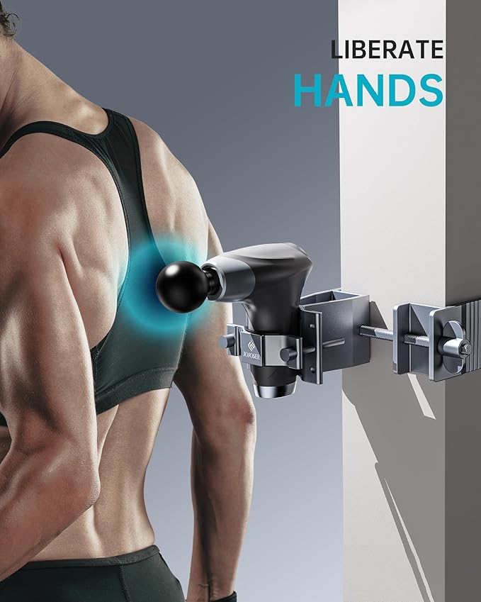 Massage Gun Holder Plus for Back Muscle Hands Free Percussion All Aluminium Alloy Made Compatible with Most Massage Gun Design for Hard-to-Reach Area Holder ONLY