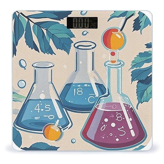 Chemistry Print Scale for Body Weight Accurate Digital Bathroom Scale Toughened Glass High Precision Scales Smart Weight Scales with Large LCD Backlight Display Weighing Machine