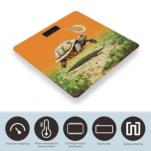 Tortoise Turtle Jumping Bathroom Scale Ultra-Bright Liquid Crystal Screen Weight Scale Accurate Bathroom Body Scales for Body Weight Bathroom Pet Home Bedroom Gift-Giving