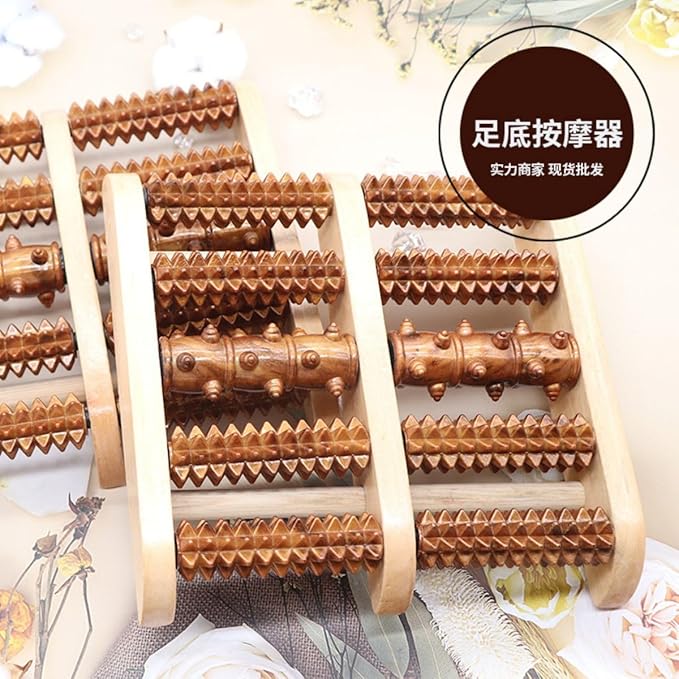 木质滚轮按摩器 Whole Body Roller Massager Roller 足部足底按摩木制脚排脚底按摩器 HomeOffice Body Electric Massagers