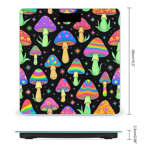 Automatic Switch Digital Bathroom Weighing Scale Smart Scale for Body Weight Goth Gothic Magic Hippie Trippy Mushrooms