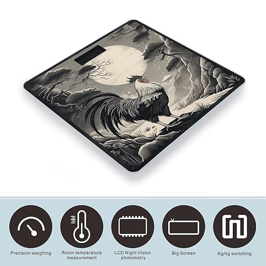 Chicken on The Mountain Scale for Body Weight Accurate Digital Bathroom Scale Toughened Glass High Precision Scales Smart Weight Scales with Large LCD Backlight Display Weighing Machine