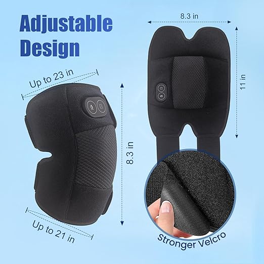 Knee Massager Cordless Knee Heating Pad for Knee Pain Relief Heated Knee Brace with Heat and Vibration Massage 30 Minutes Auto-off Gifts for Seniors Women Men(Single)