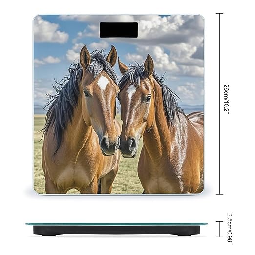Horses in Love Scale for Body Weight Digital Bathroom Scale Toughened Glass High Precision Scales for Body Weight with Large LCD Backlight Display Weight Scales