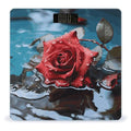 Red Rose in Water Scale for Body Weight Anti-Slip Digital Bathroom Scale Sturdy Toughened Glass Weighing Scales High Precision Safe Rounded Corners Smart Scales