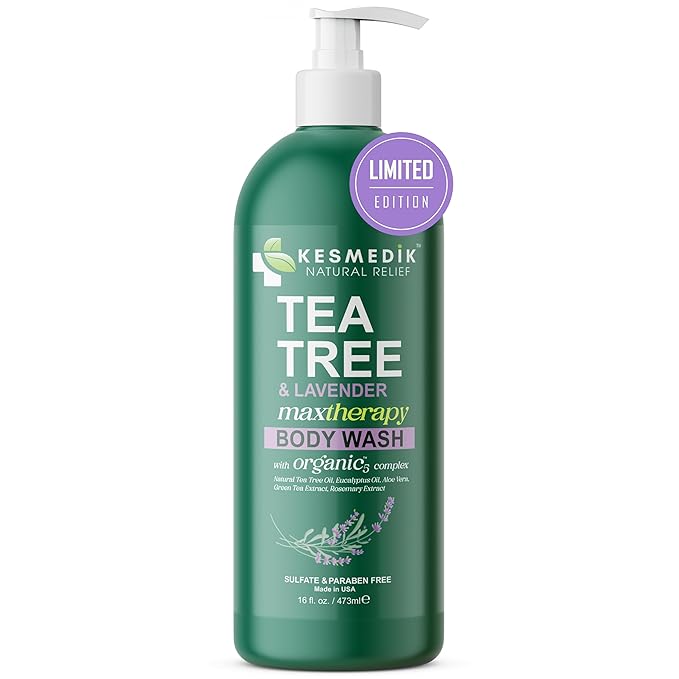 Tea Tree Oil Body Wash Original + Lavender Limited Edition Maxtherapy Bundle | Cleanser &amp Defense with 100% Pure Tea Oil &amp Lavender Oil 16 fl oz Each