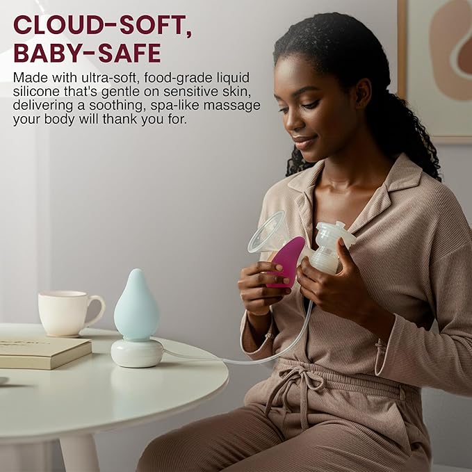 A Mother's Love AML Lactation Massager for Milk Flow Enhancement Relieve Clogged Ducts Engorgement Relief (Wine Red 2pck)