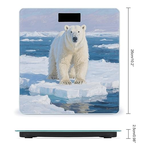 Arctic Polar Bear Scale for Body Weight Sturdy Tempered Glass Weighing Scales with LCD Display Accurate Digital Bathroom Scale Convenient Body Fat Smart Scales Easy Read