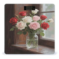 Roses Bloom Bathroom Scale for Body Weight LCD Display Digital Bathroom Scale Tempered Glass Bathroom Weight Scales Fashion Smart Scales for Home Bedroom 400 Lb
