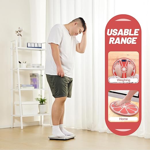 VICASKY Digital Bathroom Scale Watermelon Design Tempered Glass Portable Small Travel Weight Scale for Home Use Without Battery