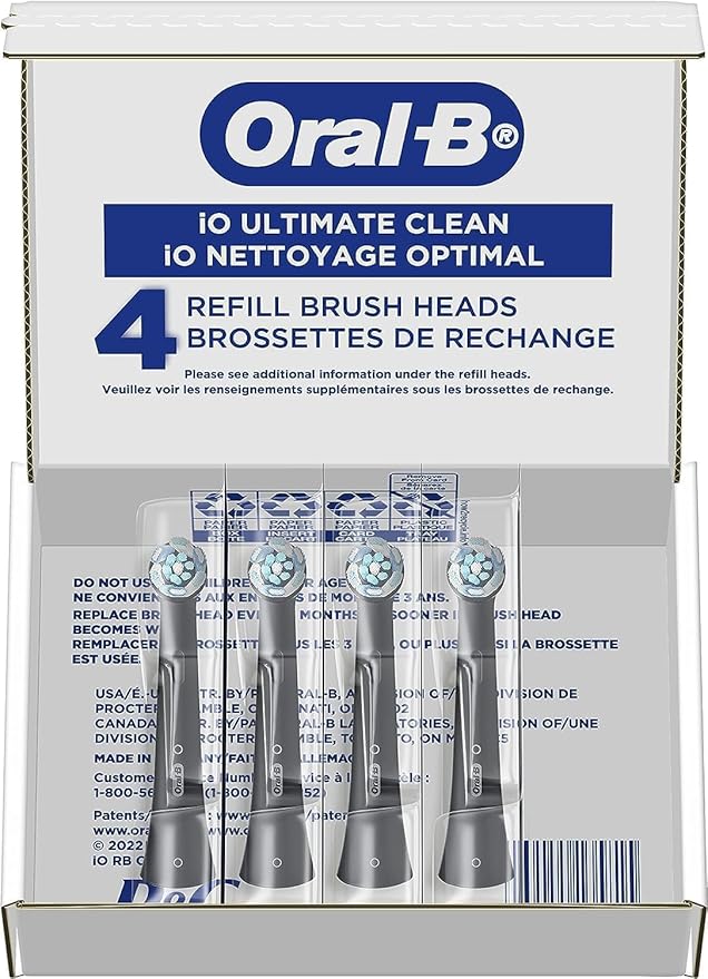 Oral-B iO Series Ultimate Clean Electric Toothbrush Replacement Brush Heads for an Oral-B Electric Toothbrush 4 Count Black