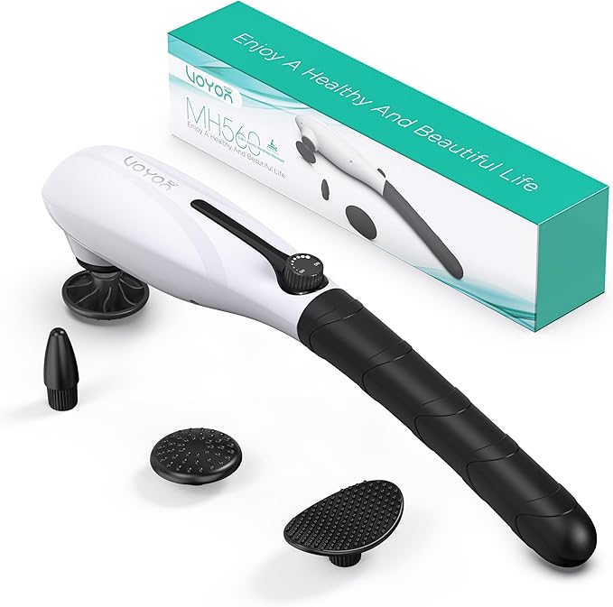 VOYOR-HEALTH Back Massager Handheld for Muscles Relaxation Percussion Massager for Pain Relief Deep TissueVariable Intensity with 5 Multi-Functional Heads for Neck Shoulder Legs