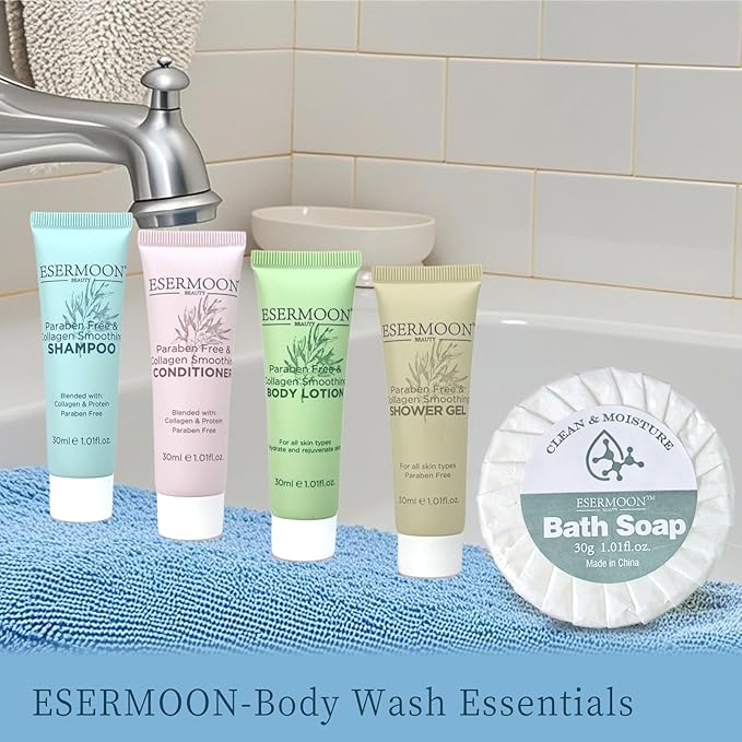 Travel Size Body Wash - Bulk Mini Body Wash Travel Size for Hotels Gyms Refreshing Scent Eco-Friendly (1oz100 Pack)