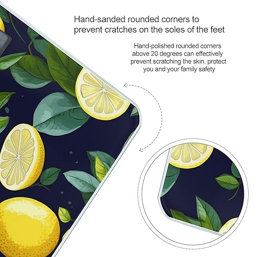 Lemon Fruit Bathroom Scale Large LCD Backlight Display Digital Scale Rounded Corners Body Scales Automatic Power On/Off Bathroom Scales for Home Bedrooms