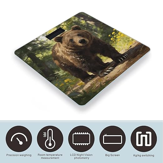 Bear Smart Scale for Body Weight Digital Bathroom Scale Toughened Glass Weight Scale with Large LCD Backlight Display High Precision Scales Weighing Machine