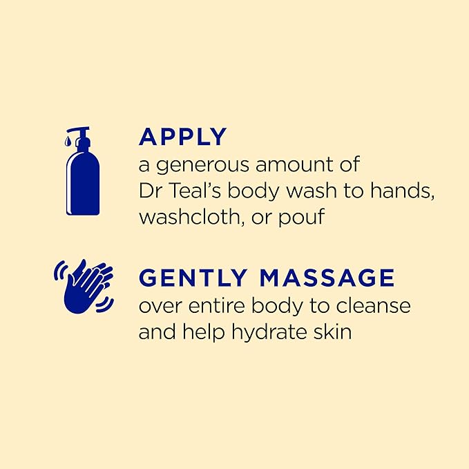 Dr Teal's Body Wash with Pure Epsom Salt with Prebiotic Lemon Balm &amp Sage 24 fl oz (Pack of 4)