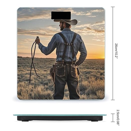 Cowboy West Scale for Body Weight Accurate Digital Bathroom Scale Toughened Glass High Precision Scales Smart Weight Scales with Large LCD Backlight Display Weighing Machine