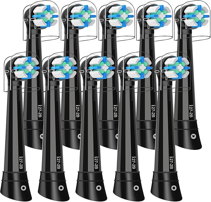 iO Replacement Heads Compatible with Oral B iO 2/3/4/5/6/7/8/9/10 Series Electric ToothbrushIO Toothbrush Heads Compatible with Oral B iOMedium-Hard bristles Care for Your TeethBlack