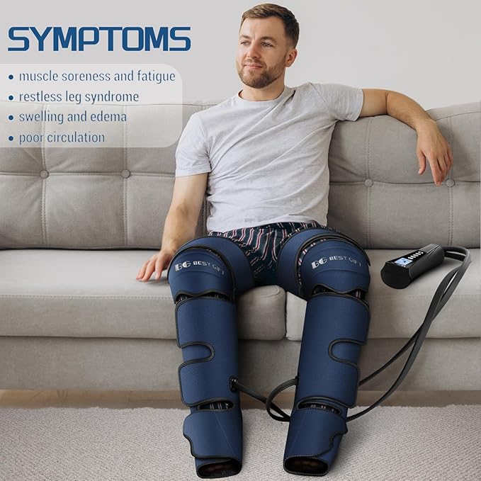 Gifts for Dad Mom Men Women Christmas Mothers Day Fathers Day Air Compression Massager with Heat for Foot Leg Calf Thigh Knee Helpful for Vericose Veins Muscle Fatigue Cramps Swelling Edema