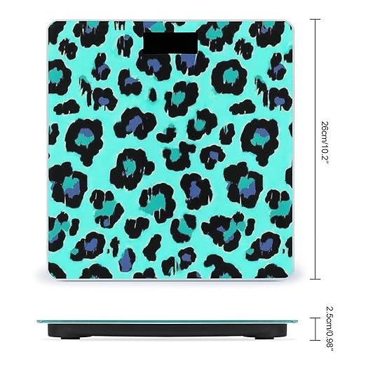 Automatic Switch Digital Bathroom Weighing Scale Smart Scale for Body Weight Green Cheetah Leopard Print