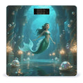 Mermaid in Underwater Palace Weight Scale Cute Bathroom Scale for Body Highly Accurate Digital Weighing Machine for People Compact LCD Display Scales with Sturdy Toughened Glass Scales