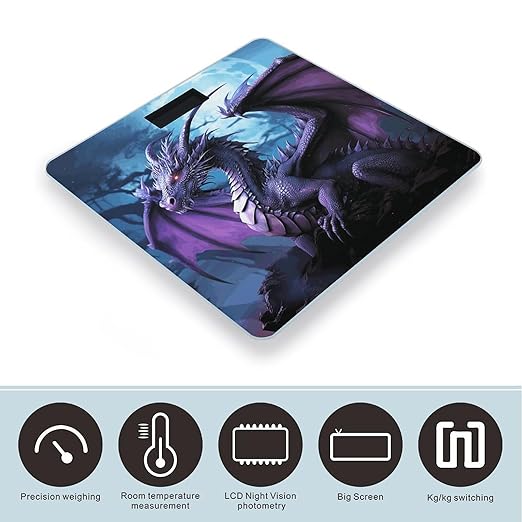 Purple Dragon Purple MoonScale for Body Weight with LCD High Precision Weighing Scales Fashion Sturdy Tempered Glass Weight Scales Easy-to-Read Digital Bathroom Scale for Daily 400lb