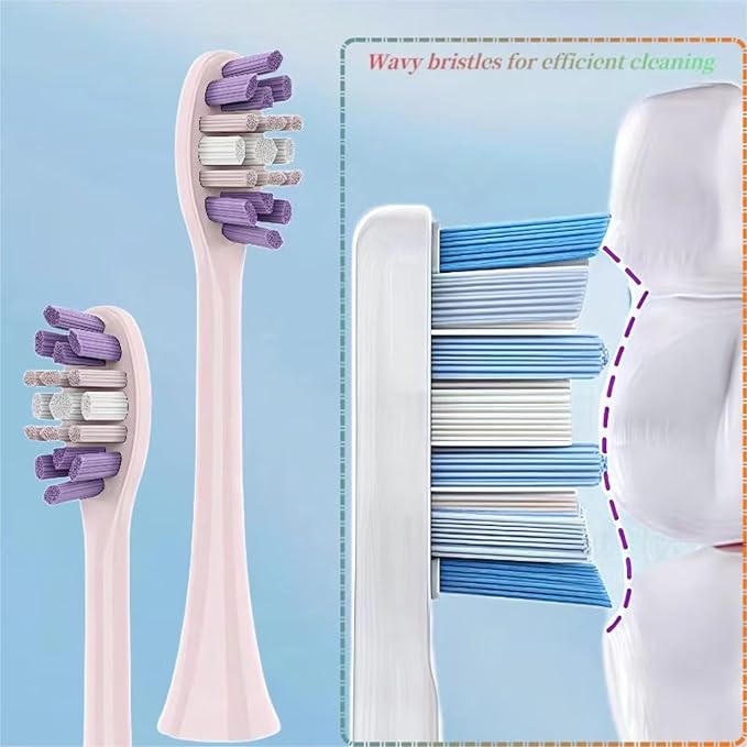 Electric Toothbrush Replacement Brush Heads - Compatible for SEAGO S2/S5/S10/SK2(4 Pink Toothbrush Heads)