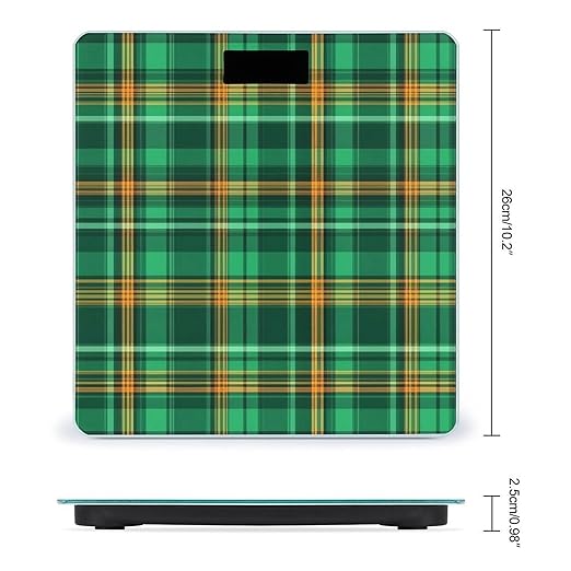 Women's Digital Bathroom Weighing Scale Automatic Switch Energy Saving Scale Smart Scale for Body Weight Green Scottish Tartan Plaid