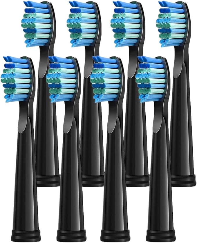 4 Pcs Electric Toothbrush Heads Compatible with Fairywill D7/D8/FW507/FW508/FW551/917/959/SG-E9(8pcs Black)