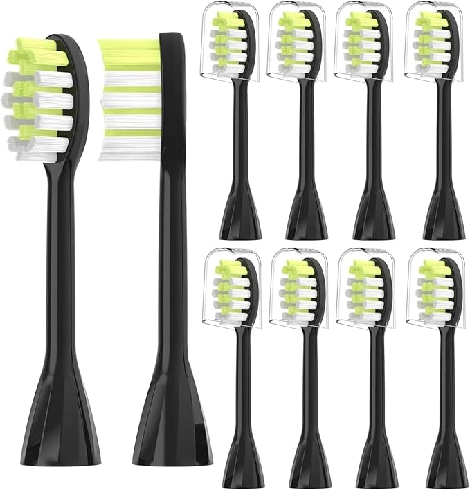 Replacement Toothbrush HeadsCompatibility for Ph One Care Head HY1100 HY1200 BH1022(8pcs Black)