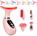 Red-Light-Therapy-for-Face and Neck-Eye-Head Massager7 Colors Skin Rejuvenation Lifting Facial Massager for ToningGlow BoostWrinkle for BirthdayChristmasMothers DayValentines Day Gifts (Pink)