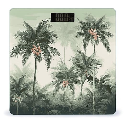 Tropical Palm Trees Scale for Body Weight Digital Bathroom Scale Accurate Smart Weight Scales with Large Display Weighing Machine High Precision Scales