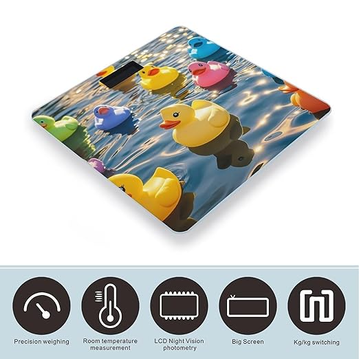 Rubber Ducks Smart Scale for Body Weight Accurate Bathroom Scale with LED Display Digital Weight Scales Weighing Machine High Precision Scales for Bath Home