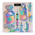 Gradient Medical Items Pattern Weight Scale Highly Accurate Digital Weighing Scale with Large LCD Display Smart Bathroom Scales for Home Bedrooms and Gift Giving
